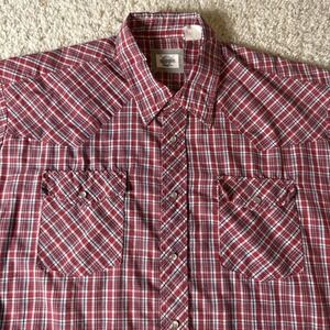 Western Plains Trading Company Men's Plaid Short Sleeve Pearl Snap Shirt XXL